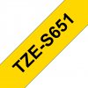 Brother TZe-S651, žlutá / černá (24mm, lamin.extr.ad.) TZeS651