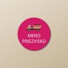 Nažehľovacie menovky na oblečenie (Kopírovat) - 1ks, Kruh 2,3 × 2,3 cm, Požiarne auto, Rúžová
