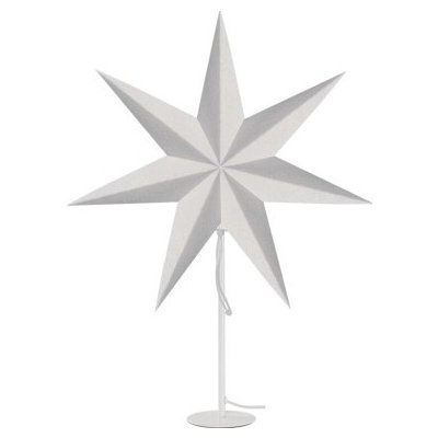EMOS DCAZ06 LED hviezda papierová s bielym stojanom, E14, 25W, IP20, 67x45 cm, biela/sivá