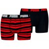 Pánske boxerky Puma Everyday Striped Boxers 2P Veľkosť: XL / Farba: čierna/červená