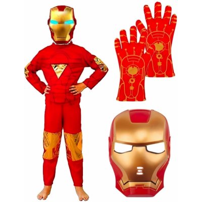 bHome Iron man s maskou a rukavicami