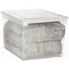 usporadejto.cz Úložný box s vekom, transparentný, na posteľnú bielizeň TERRY 52l - 38 x 52 x 31 cm