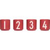 DESIGN LETTERS Porcelánová mini šálka Numbers Fade Rose 100 ml – set 4 ks