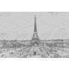 Dimex fototapeta Paríž Čiernobiela kresba XL-309 | 330 x 220 cm (Vliesová fototapeta | lepidlo zdarma)