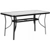 MultiGarden SC-094-120 Sklenený záhradný stôl, 120×70 cm, čierny