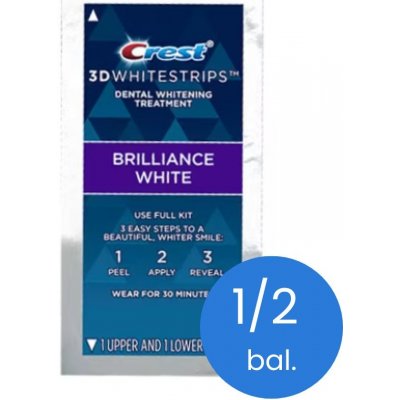 Procter & Gamble Crest 3D BRILLIANCE White bieliace pásiky na zuby polovičné balenie 16 ks