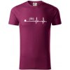Kolky EKG - Tričko z organickej bavlny - XL ( Fuchsiová )