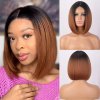 Hnedá ombré mikádo parochňa Nora so sieťkou (lace front)