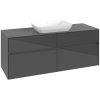 VILLEROY & BOCH Collaro závesná skrinka pod umývadlo na dosku (umývadlo v strede), 4 zásuvky, 1400 x 500 x 548 mm, Glossy Grey, C11600FP
