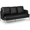 Kožená sedacia súprava LUXOR, trojmiestna, čierna