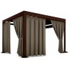 Nepremokavý terasový záves so zavesením na tunel so stuhou v hnedej farbe hnedá Šírka 155 cm | Dĺžka 230 cm