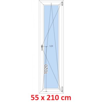 Soft Plastové okno 55x210 cm, otváravé a sklopné