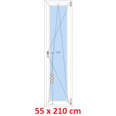 Soft Plastové okno 55x210 cm, otváravé a sklopné
