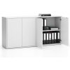 PLAN Kancelárska skrinka s dverami LAYERS, dlhá, 1582 x 400 x 777, biela