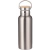 Stříbrná termoska s bambusovým víčkem - 500 ml (SU-003-Bamboo-5-S)