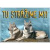 Pozorpes.sk, výstražná tabuľka (Československý vlčiak)