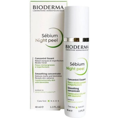 Bioderma Sébium Night Peel Smoothing Concentrate - Vyhladzujúci exfoliačný sérum proti nedokonalostiam pleti 40 ml