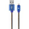 Gembird Premium jeans (denim) 8-pin cable with metal connectors, 1m, blue CC-USB2J-AMLM-1M-BL