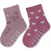 Sterntaler Ponožky protišmykové Medvedík ABS 2ks v balení purple dievča