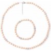 Tiniana Perlová souprava pravé říční perly Brynja , náhrdelník a náramek, růžová