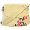 BERNARDO BOSSI Dámska Plátená Taška s chlopňou s Vyšívanými kvetmi 30 x 35 x 10 cm krémová Farba: béžová