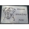 Pozorpes.sk, výstražná tabuľka nerezová pieskovaná (Cane corso)