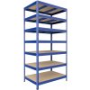 Kovový regál do pivnice Biedrax 45 x 120 x 210 cm, modrý - 7 políc MDF