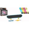 Teddies Skateboard prstový skrutkovacie plast 9cm s doplnkami 4 farby v krabičke 14x14x4cm