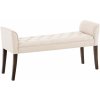 Design-Shop Lavica Cleopatra Chaiselongue látka, nohy antik tmavé - Krémová