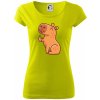 Kapybara s palcom hore - Dámske tričko Pure - 3XL ( Limetková )
