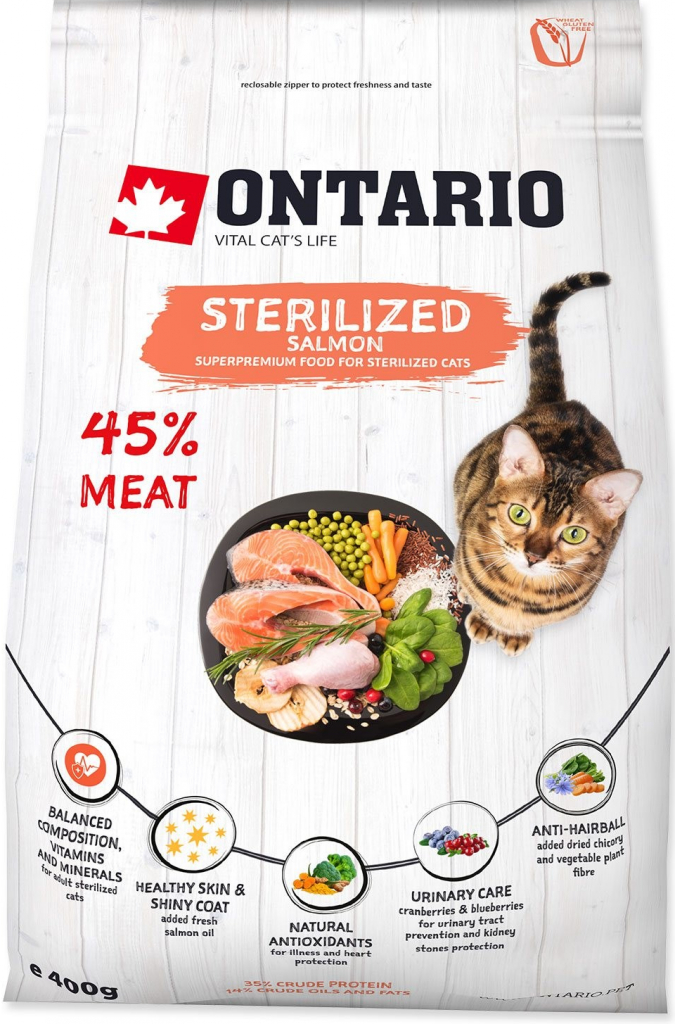 Ontario Cat Sterilised Salmon 400 g