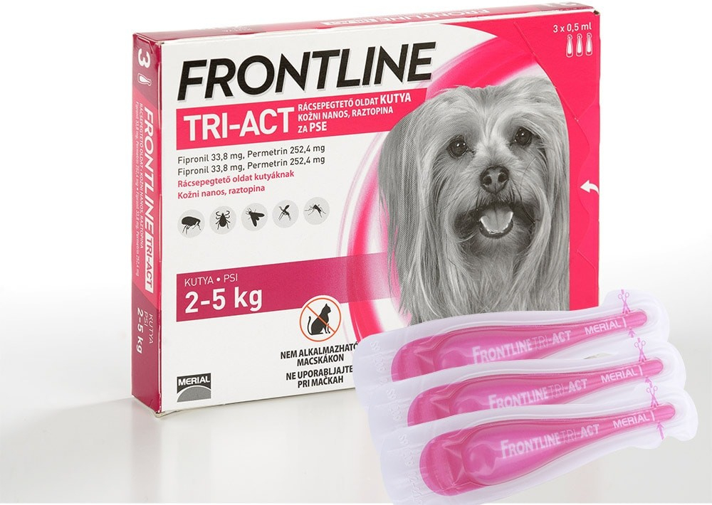 Frontline Tri-Act Spot-On Dog XS 2-5 kg 3 x 0,5 ml