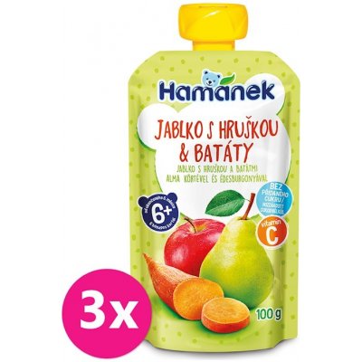 Hamánek Kapsička Jablko hruška sladké zemiaky 3 x 100 g