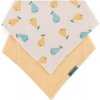 Petite&Mars Podbradník bandana Luke 2 ks Beige Pears&Intense Ochre 3m+