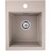 Sink Quality Ferrum New 4050, 1-komorový granitový drez 400x500x185 mm + chrómový sifón, béžová, SKQ-FER.4050.B.X