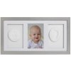 Tiny Memories Súprava na odtlačky nožičiek či ručičiek, trojrámik, darčeková súprava pre bábätko, strieborná 8596309431697