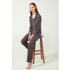 Vamp - Bodkované pyžamo s gombíkmi 21052 - Vamp gray mauve S