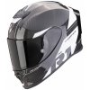 Moto přilba SCORPION EXO-R1 EVO CARBON AIR RALLY černo/bílá - Velikost M