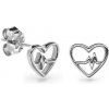 AGAIN Jewelry Stříbrné náušnice Srdce s EKG křivkou AJNS0032