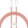 Baseus opletený rýchlonabíjací a dátový kábel PD 20 W USB-C / Lightning pre iPhone / iPad / iPod / AirPods - 1 m - oranžový - možnosť vrátiť tovar ZADARMO do 30tich dní