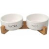 Set Dog Fantasy misky keramické so stojanom biele 2x 13x5,5cm, 400ml