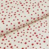 Bavlnené plátno P0770 krémové, červené hviezdičky, š.140