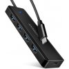 AXAGON HUE-C1C, 4x USB 5Gbps TRAVEL hub, USB-C napájací konektor, kábel USB-C 19cm HUE-C1C
