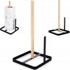 Stojan do KUCHYNE čierny kovový drevený na papierové utierky a utierky