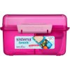 Sistema Lunch Trojkomorová krabička s nádobou na jogurt s dvojitým viečkom 2 l, ružová