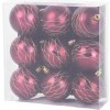 Gule MagicHome Vianoce, 9 ks, bordové, matné, s dekoráciou, na vianočný stromček, 6 cm