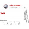 Rebrík Higher 3x8 priečok - 6,60m + hák zdarma
