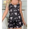 Herz Krátke dámske pyžamo KP30875 čierna
