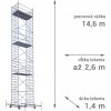 SCAFOM-RUX Pojazdné lešenie RUX MOBILO 1400 - pracovná výška 14,6 m Dĺžka: 260 cm