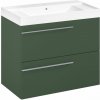 Luafen Ardo Skříňka s umyvadlem 80 cm, lesní zelená mat, madlo chrom ARDO80ZMCR 1 set